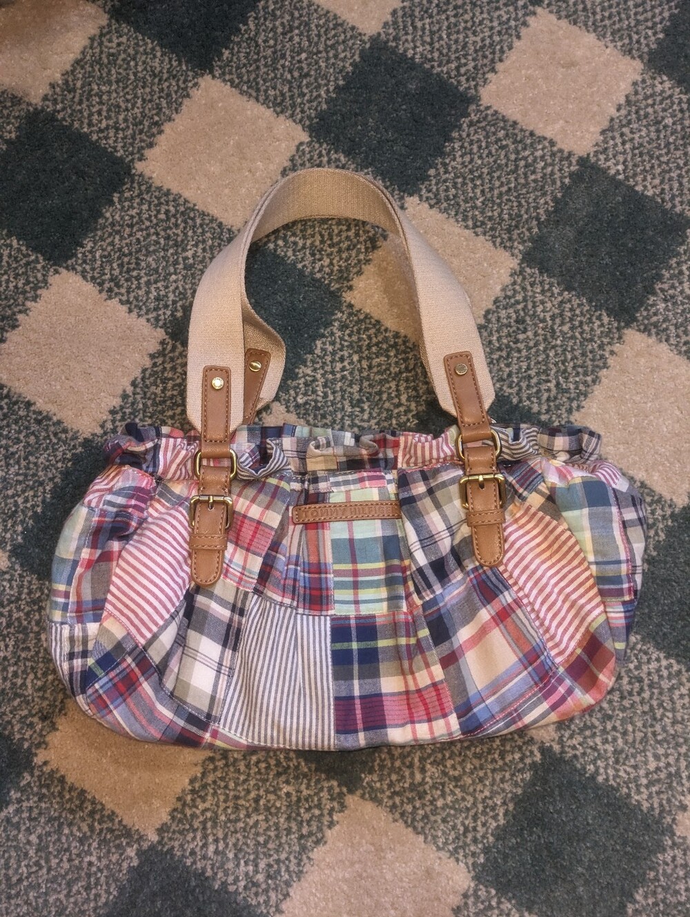 Tommy Hilfiger Vintage Style 90s Early 2000's Patchwork Shoulder Purse